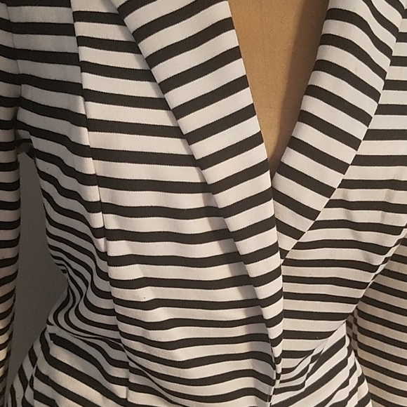 Peplum Striped Blazer. Sz M - Picture 2 of 4